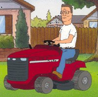 Hank Hill Mowing