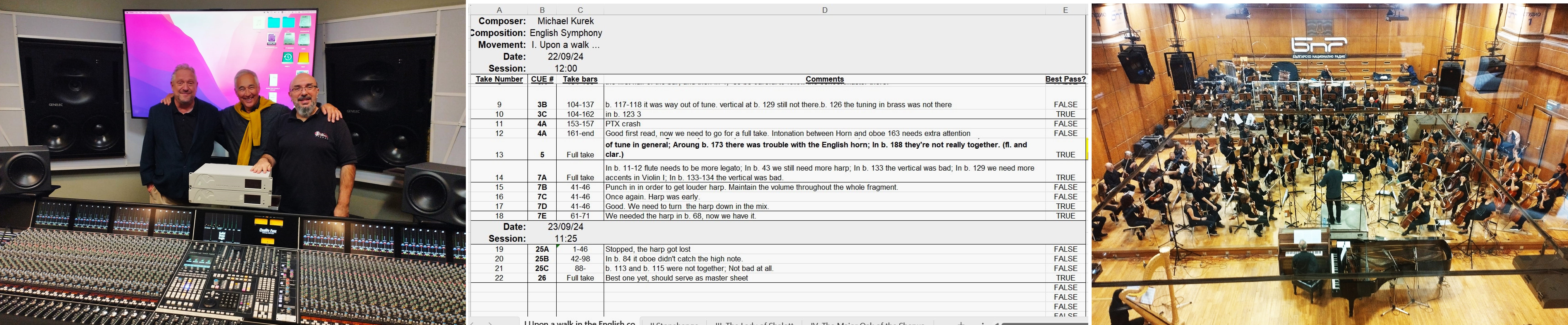 studio guys. tracking sheet. orchestra