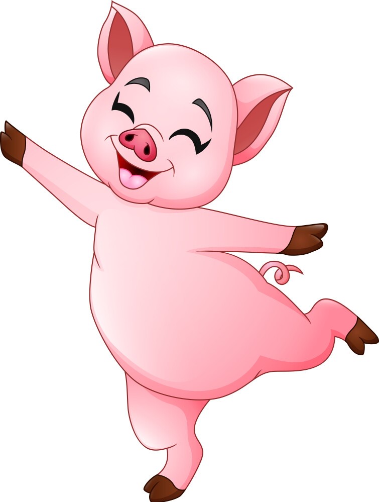 cartoon-little-pig-dancing-vector-23191139
